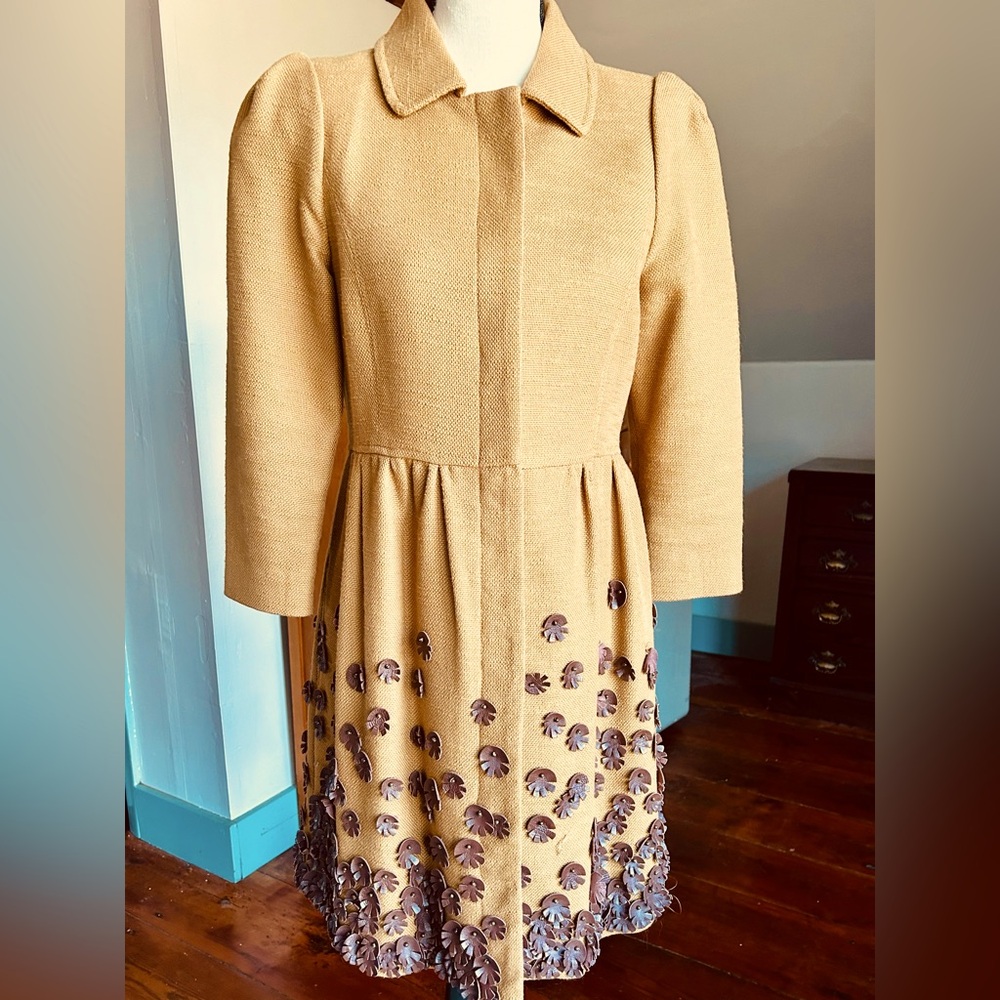 Tibi lightweight coat/jacket embellished with faux leather flowers